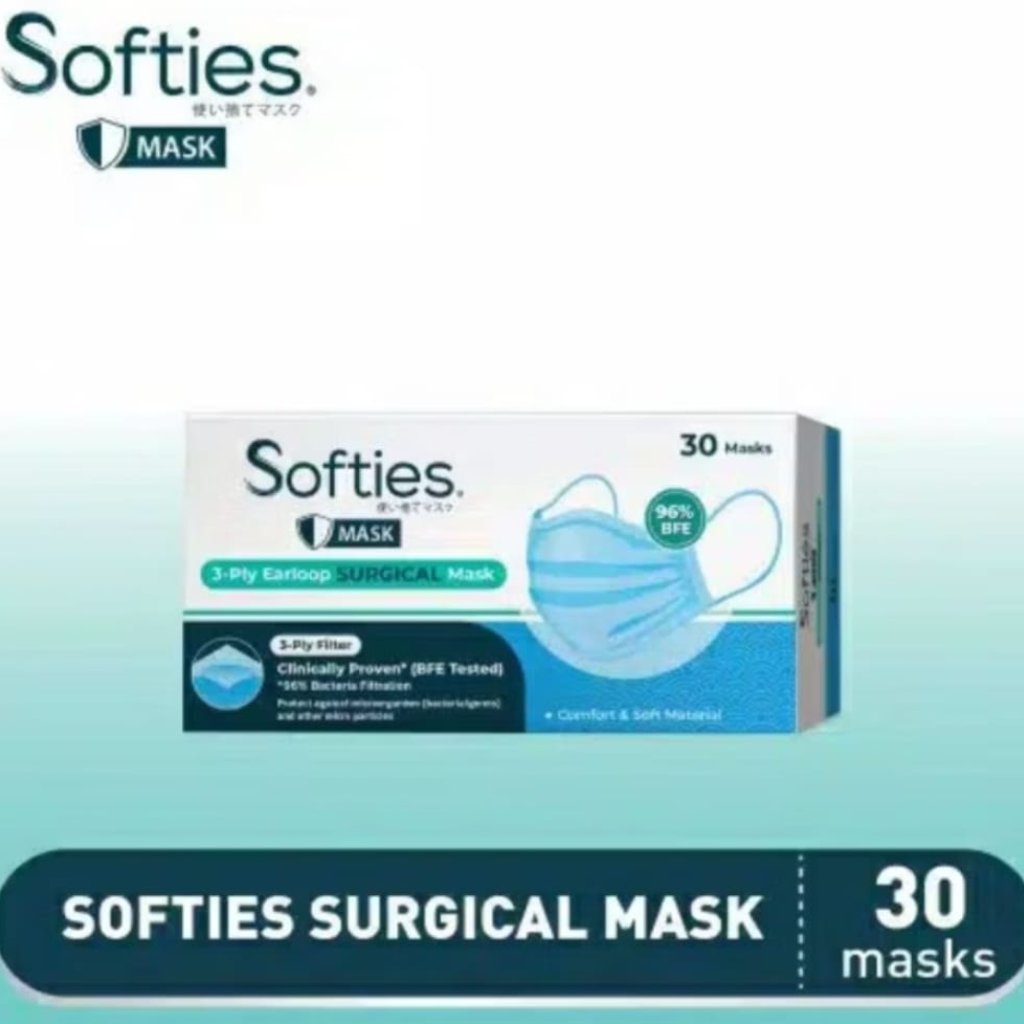 Softies Masker Surgical polos earloop/ Daily Japanese earloop isi: 30 pc