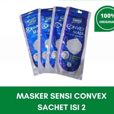 New Sensi Masker Convex Model Evo 4 Ply Isi 2 Pcs / Sensi Mask Earloop