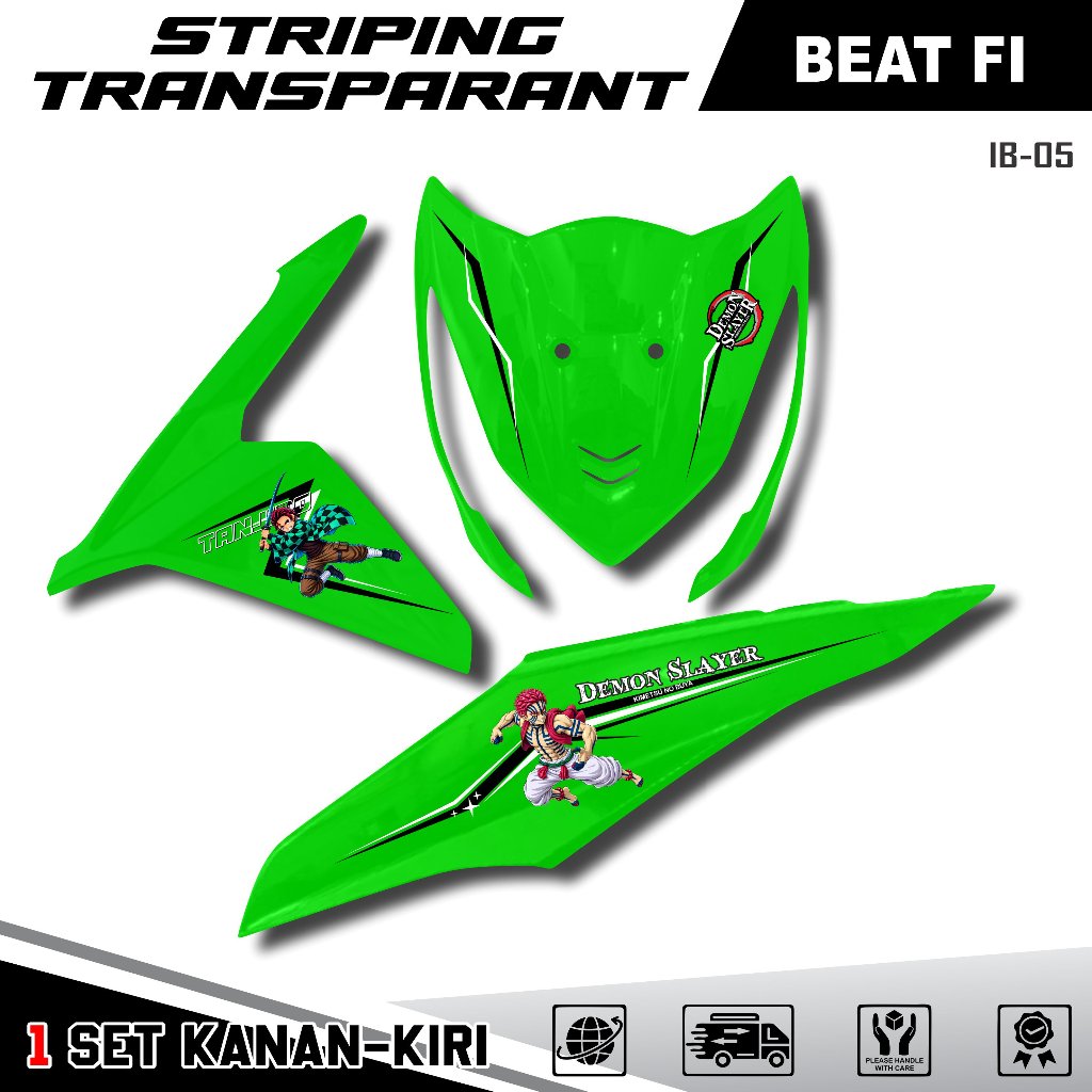 STRIPING TRANSPARAN HONDA BEAT FI 2014 || STICKER MOTIF TANJIRO DEMON SLAYER SIMPLE KEREN