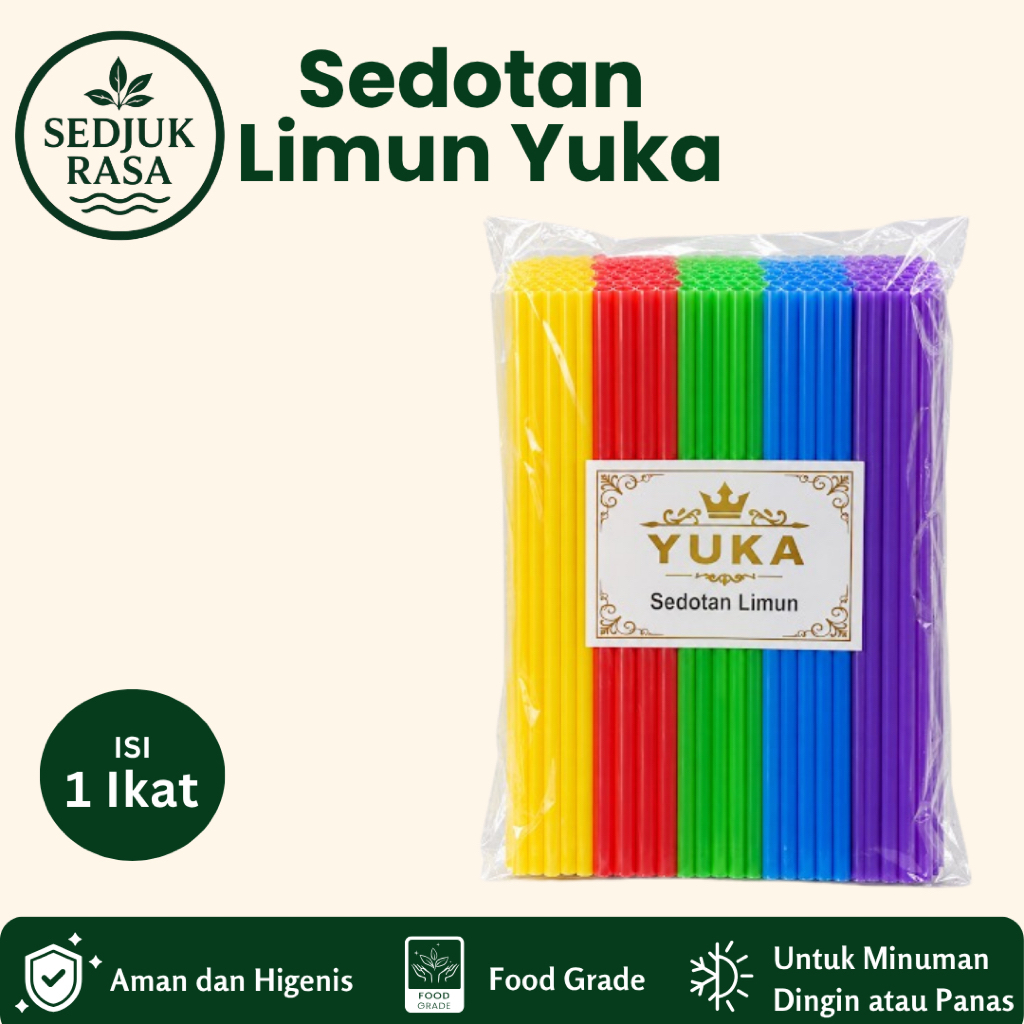Sedotan Limun 1 Ikat – Sedotan Minuman untuk Es Teh, Jus & Minuman