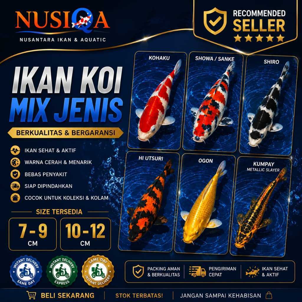 BIBIT IKAN KOI SIZE 10-12cm|UNGGUL SEHAT AKTIF