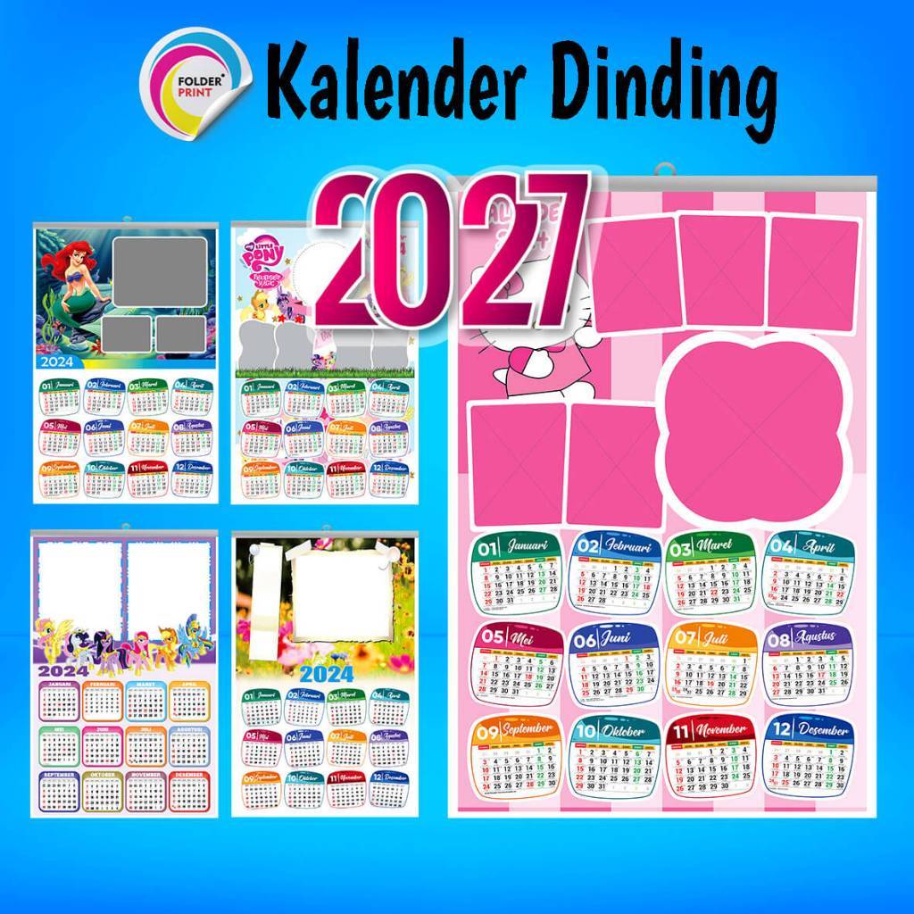 Kalender Custom Dinding Foto Karakter Free Design Art Paper 150 Gsm