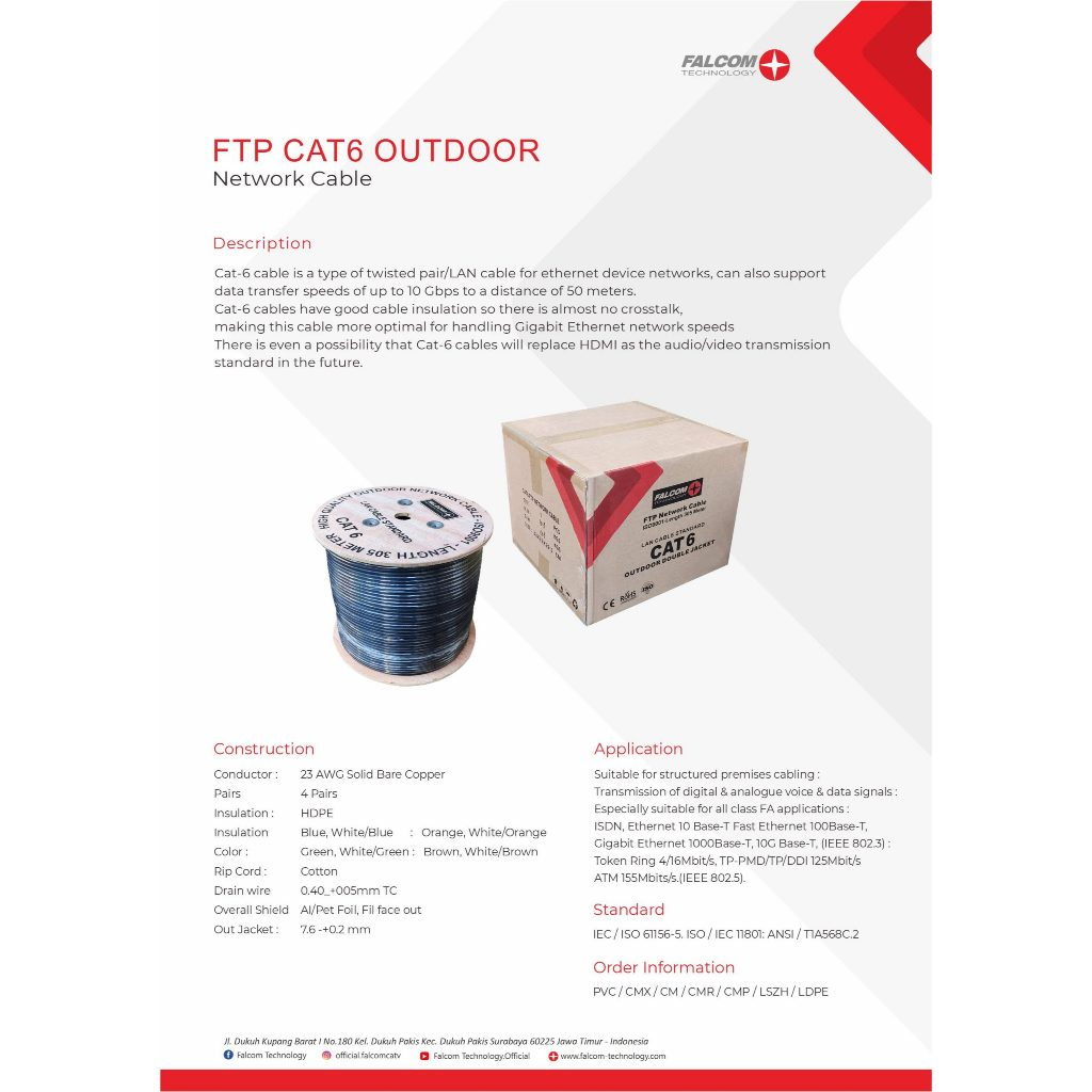 Kabel Lan FTP LAN CAT6 OUTDOOR