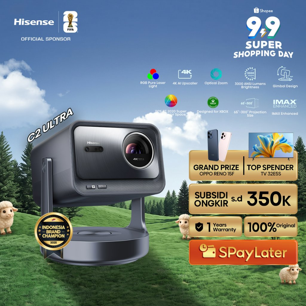 Hisense TV C2-ULTRA Trichromal Proyektor Max 300 inch IMAX Enhanced RGB Pure Laser Light Optical Zoo