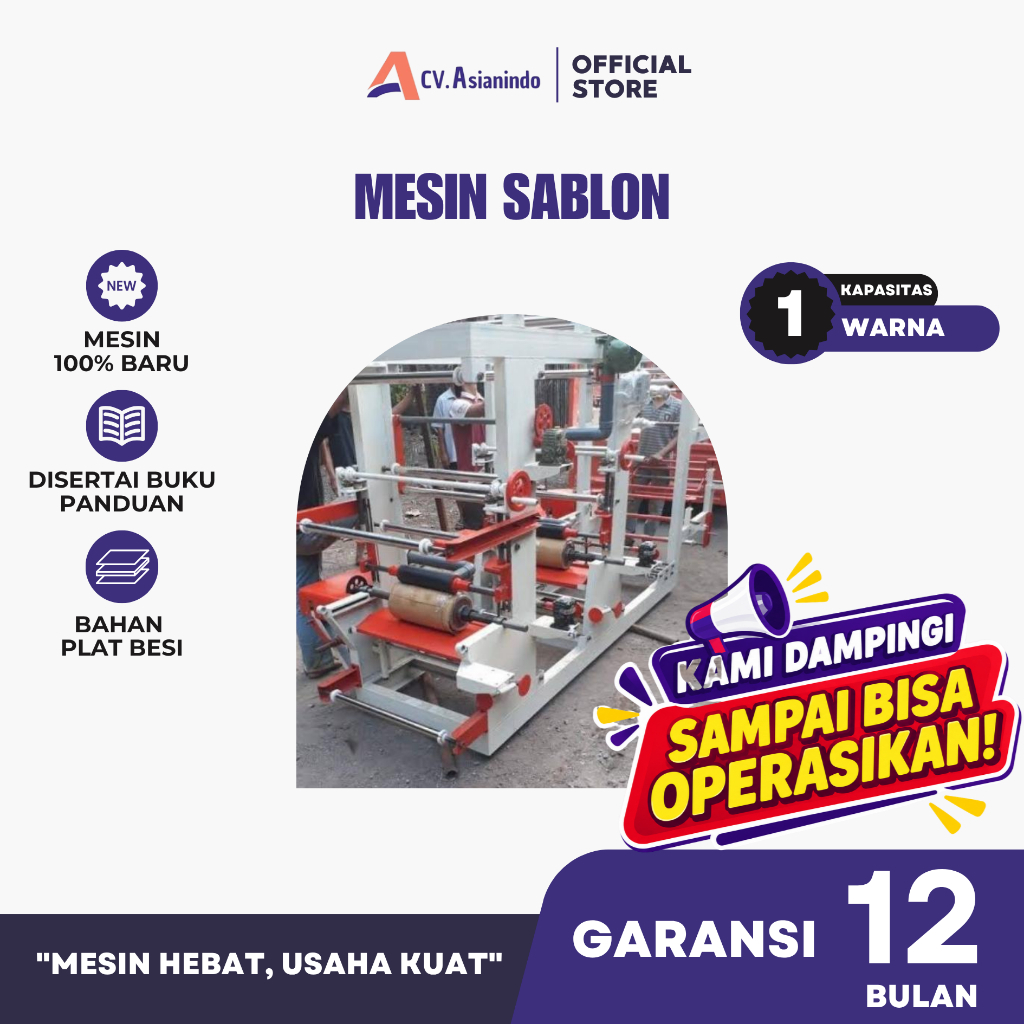 Mesin Sablon Plastik 1 Warna Asianindo