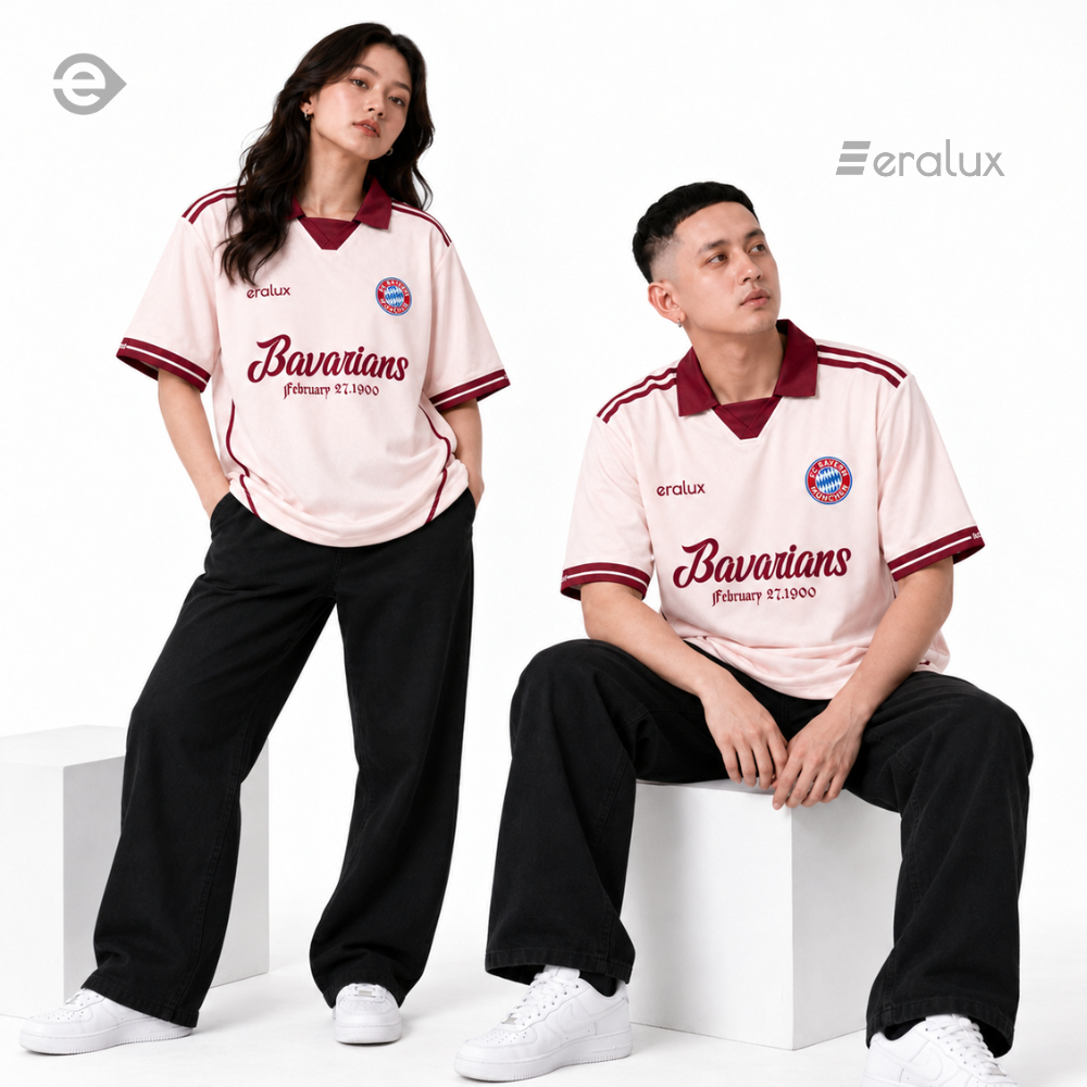 Jersey Bayern Munchen Oversize Premium Retro Vintage | Kaos Bola Bayern Casual Streetwear Pria Wanit