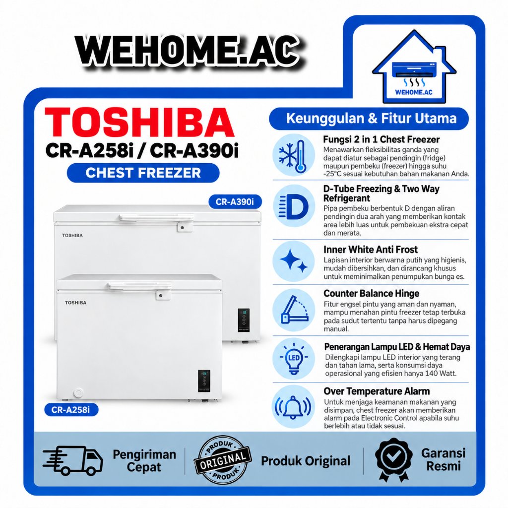 Chest Freezer Toshiba CR-A258i / CR-A390i Freezer Box Toshiba