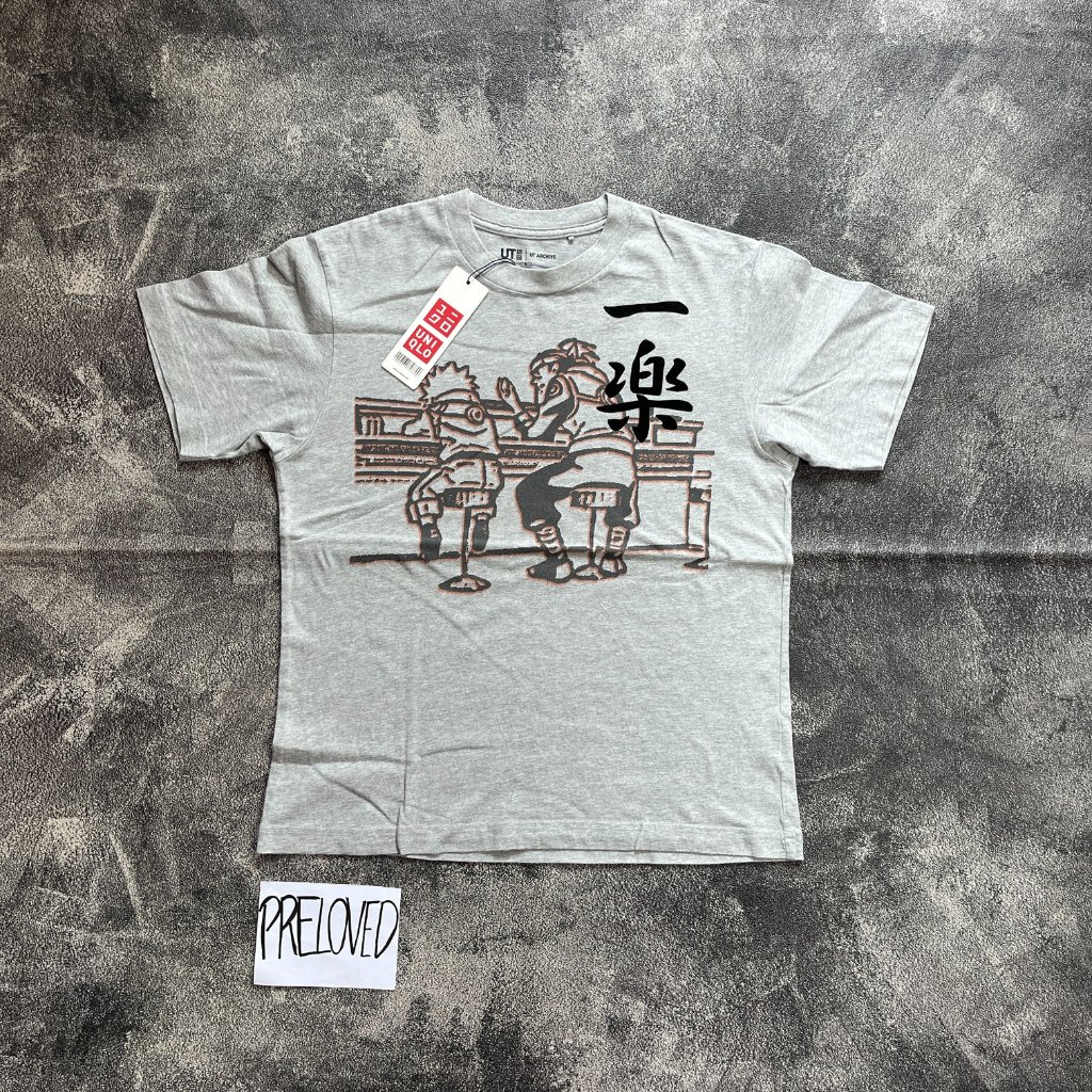 Tshirt Uniqlo UT x Naruto UT Archive Kaos Abu Gray ukuran S