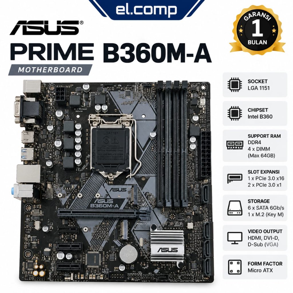 MOTHERBOARD ASUS PRIME B360M-A