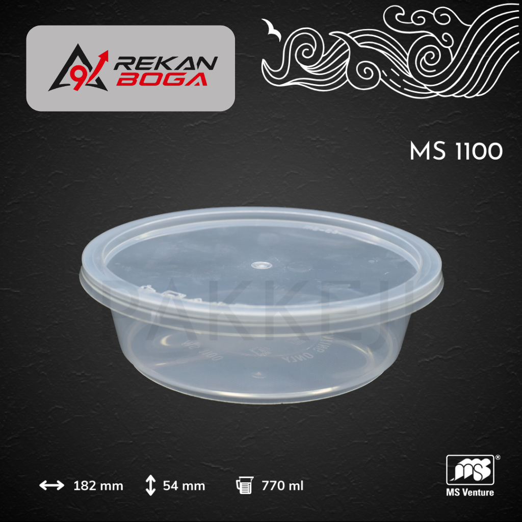 Wadah Makanan 770ml / Round Container untuk Porsi Besar — MS Venture — MS 1100