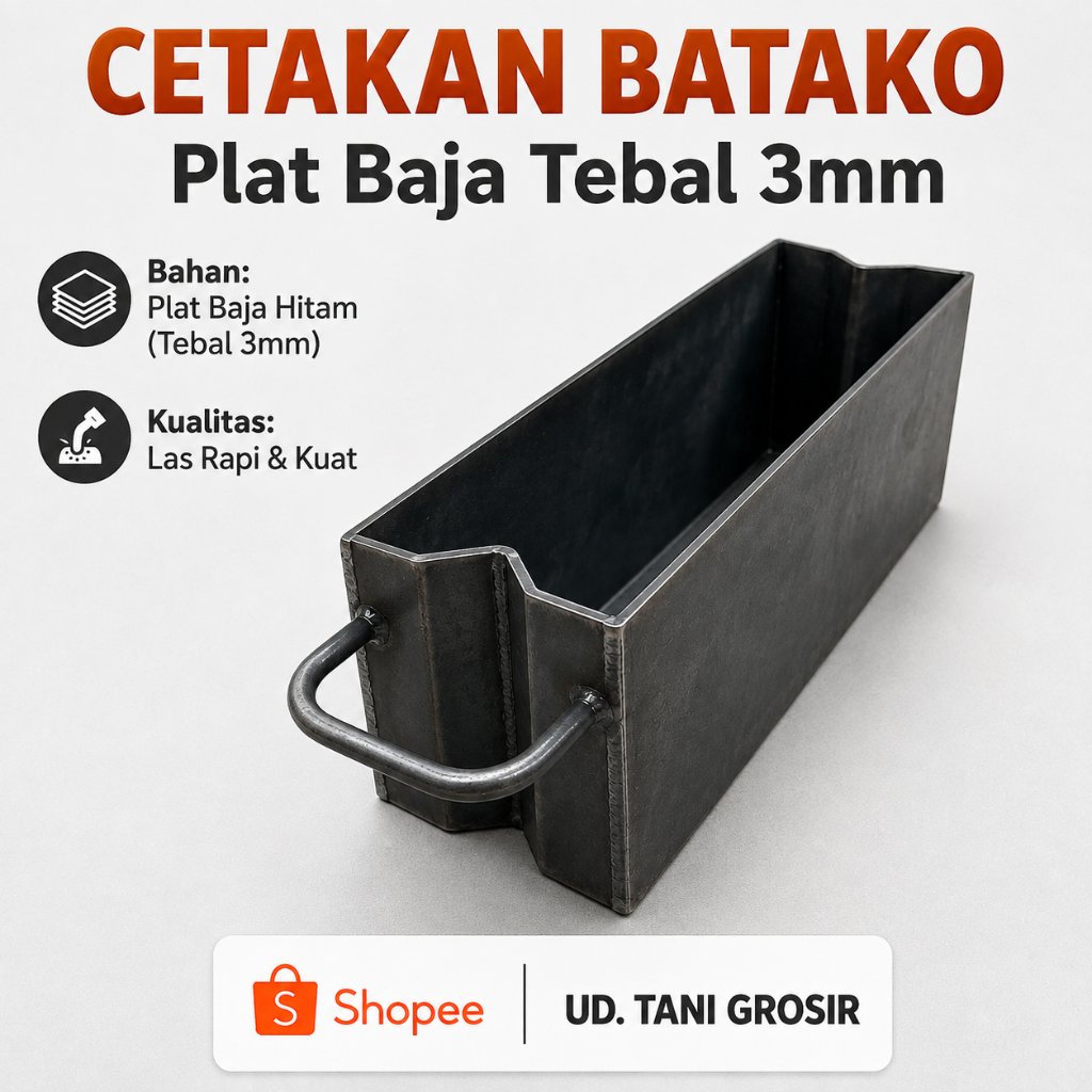 Cetakan Batako Manual Plat Baja Tebal 3mm / Alat Pembuat Batako Press Cetakan Semen Hebel