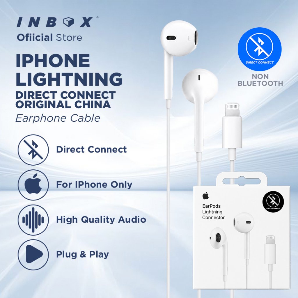 Headset Lightning for Iphone TANPA BLUETOOH HF Ori Earphone Super Bass