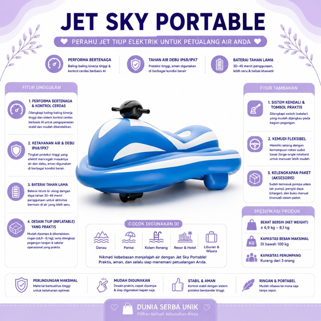 DSU - Electric Motorboat Jetski Perahu Listrik Rechargeable Mainan Air