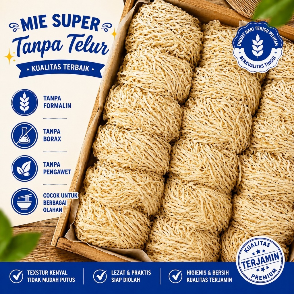 Mie Vegan Mie Vegetarian Tanpa pengawet Mie Basah Mentah Mie ayam Mie goreng Mie mentah mie rebus Se