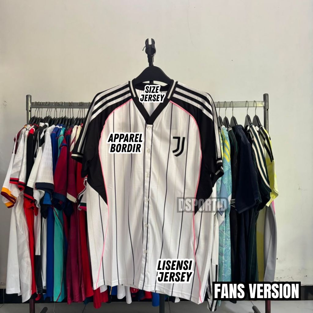 Fans Version Jersey Juventus Baseball 2025 2026 Baju Bola Dsport