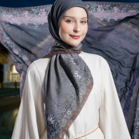 Safia Scarf Jeumpa Series Hijab Motif Voal Premium  Hijab Muslim Modern dengan Hardbox Eksklusif
