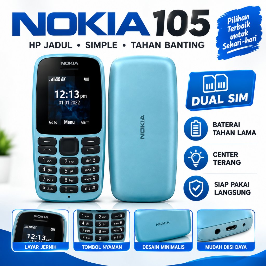 HP Second | Nokia 105 2017 Sabun / Nokia 1280 / 105 Biasa | HP Nokia Second | Normal Siap Pakai