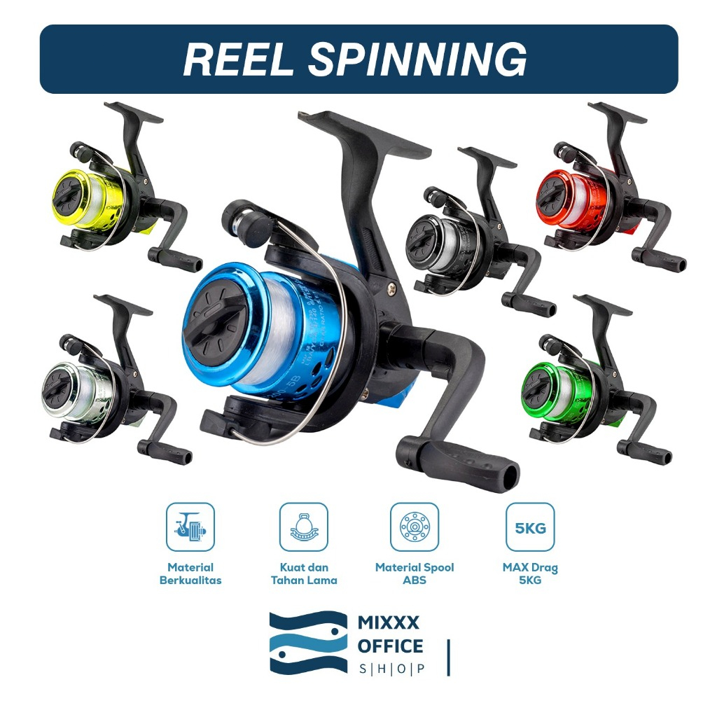 MIXXX Reel Pancing Murah Spool Plastik + Benang