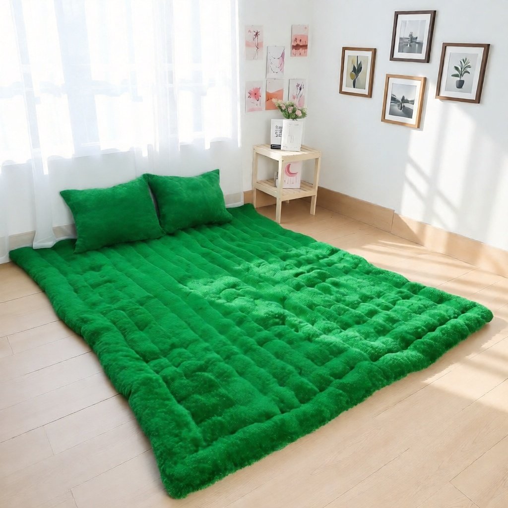 Kasur Gender Bulu Rasfur Plus 2 Bantal All Size Kasur Lantai Bulu Rasfur Tebal