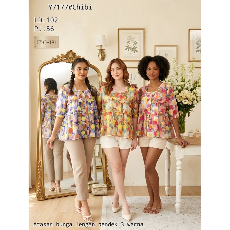 Floral Dream Blouse/Chibi Blossom Blouse/Fairy Garden Top/BUNGA