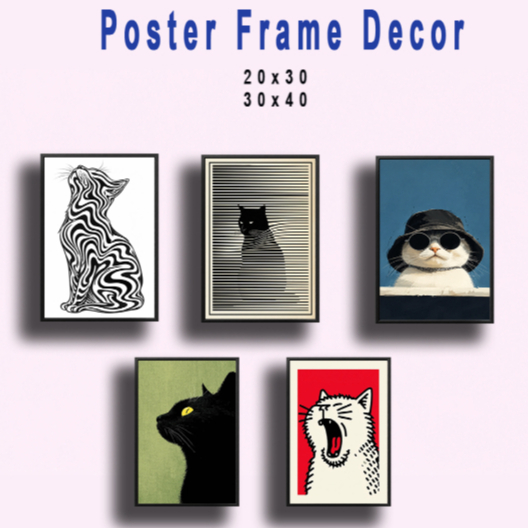 Poster Frame block CAT GROUP Menggunakan frame block varian warna HITAM-PUTIH