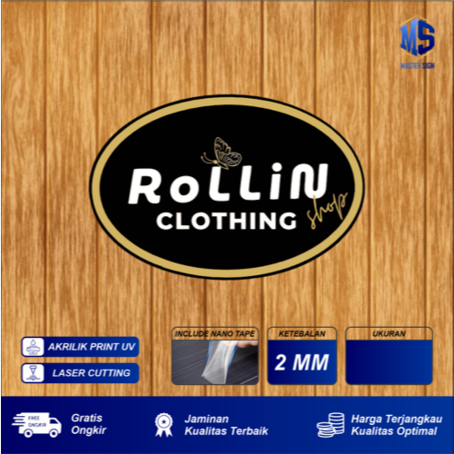 Plang nama toko oval, Plang nama ruangan, plang nama akrilik, Plang Logo,custom, free desain(