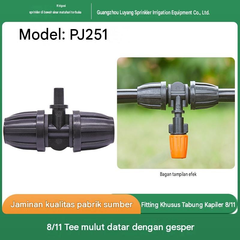 Konektor Kepala Nozzle Mikro Sprinkler Tee Selang 8/11mm, Konektor Dua Arah Ke Kepala Nozzle
