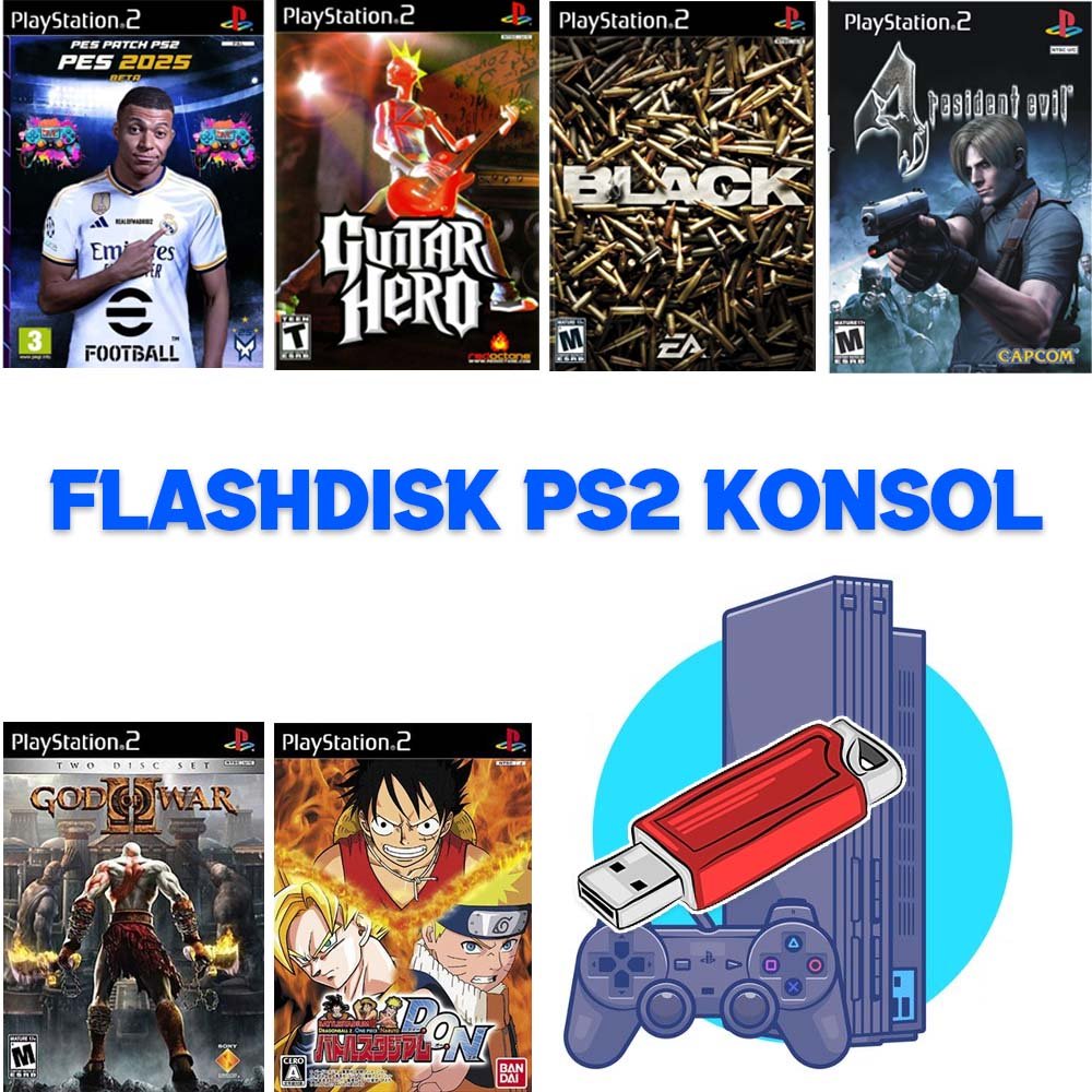 Flashdisk PS2 Konsol Full Game 64GB