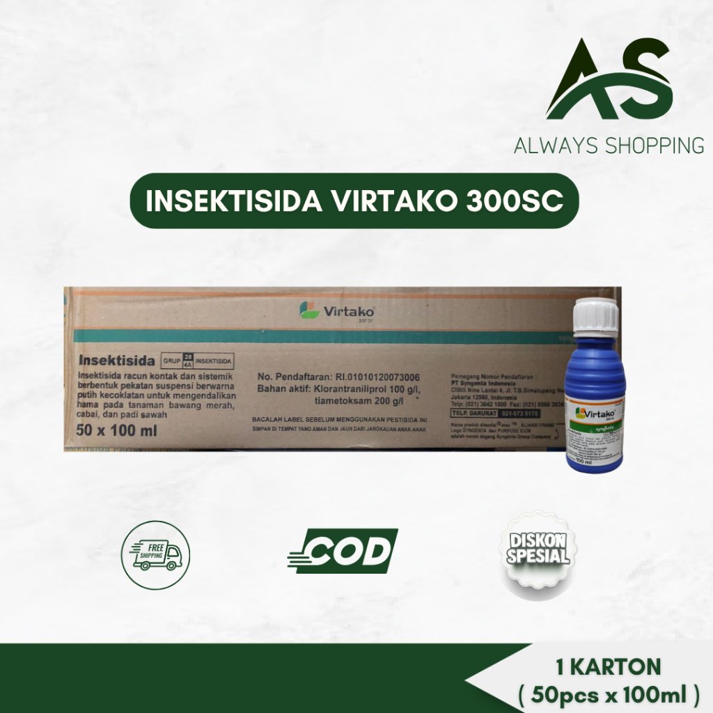 [A1] 1 Karton Insektisida Virtako 300 SC Kemasan 100ml Isi 50 Botol Untuk Mengendalikan Hama Tanaman