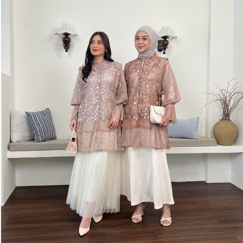 Perfectu Official Bella Tunik Outer Mewah Simple Elegant Cardigan Muslim Panjang Wanita Motif Baju A