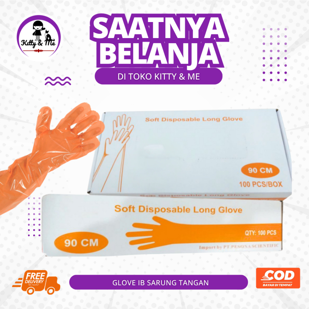 GLOVE IB ECER- Sarung Tangan IB 5 jari Halus dengan Panjang 90 cm