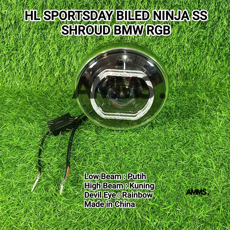 HEADLAMP LAMPU DEPAN SPORTSDAY BILED MOTOR NINJA SS SHROUD MODEL BMW RGB HOUSING ATAU BATOK WARNA HI