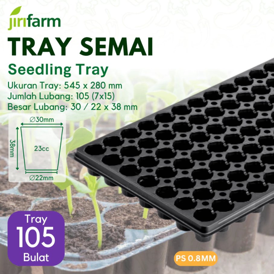 JIRIFARM - 1 Karton/Box Tray Semai BULAT 105 Lubang Tanam Pot Penyemaian Bibit