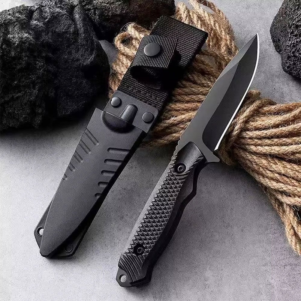 Fixed Pisau Tactical Outdoor Survival Straight Knife with Sheath - D580