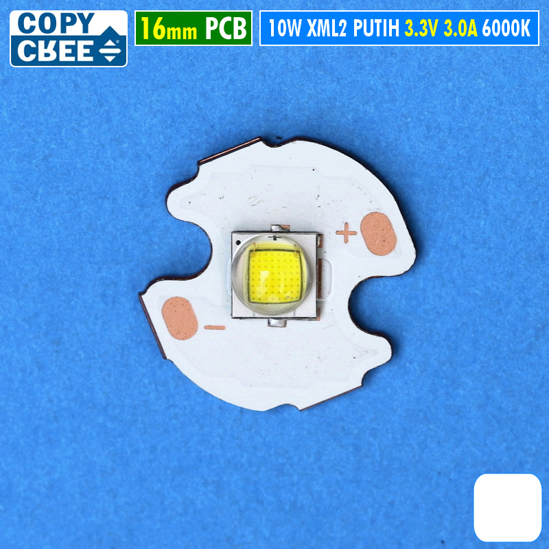 Led Cree XML2 Putih 10W 16mm Copy Cree XML2 XM-L2 T6 6000K 6500K Part Mata Lampu Senter Led DRL Soro