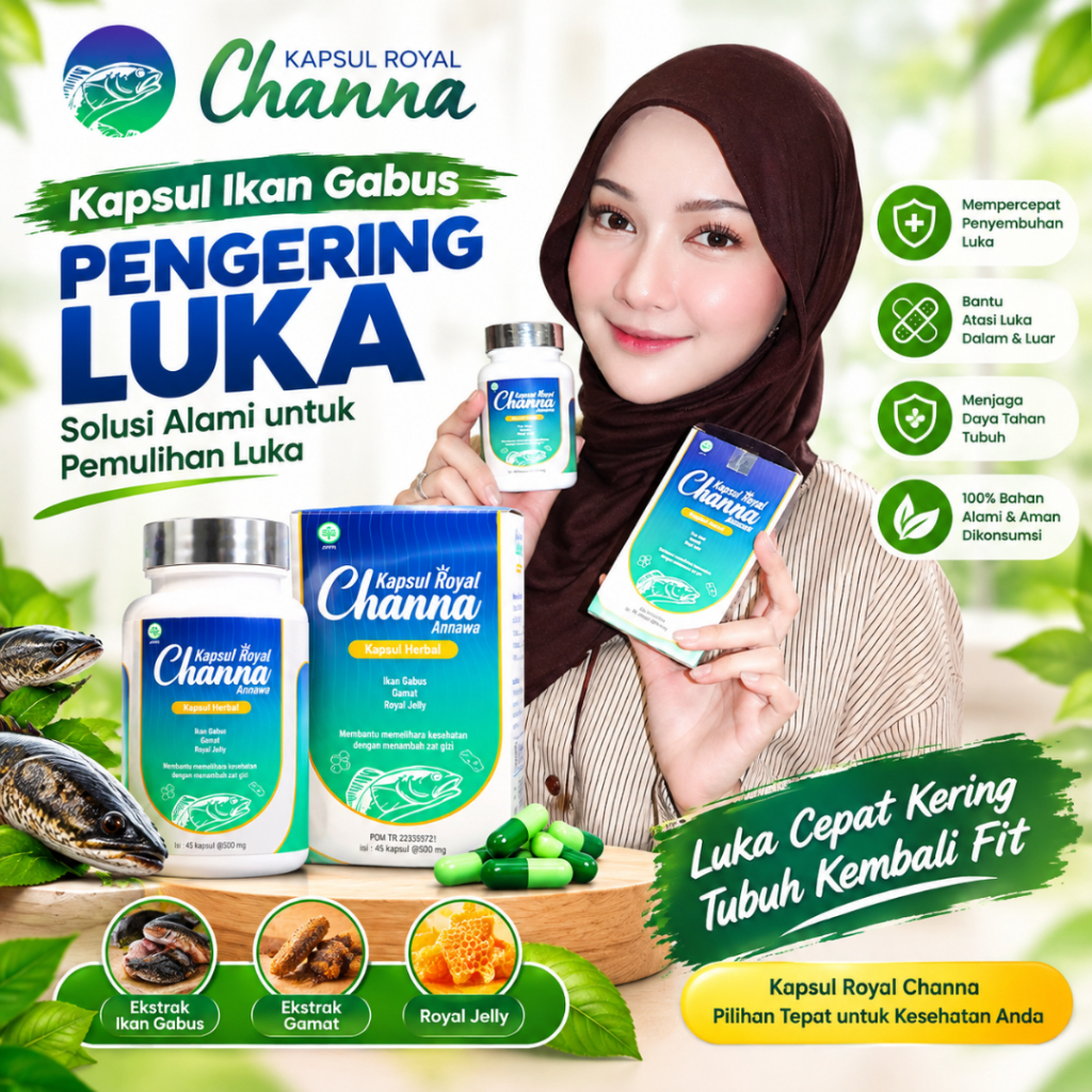 Kapsul Ikan Gabus Royal Channa Annawa 45 Kapsul Herbal Ekstrak Ikan Gabus Gamat Royal Jelly