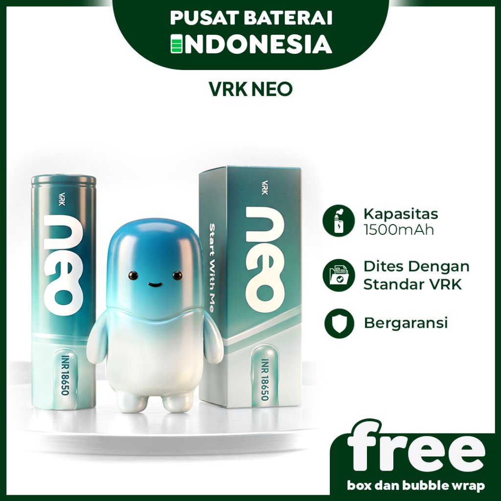 BATERAI 18650 BATTERY 18650 VRK 18650 VRK 1500 VRK NEO