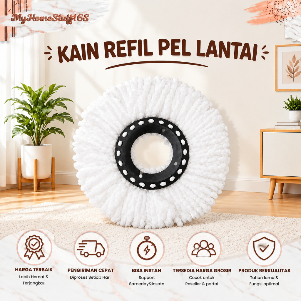 SHENAR KAIN REFIL SPIN MOP MICROFIBER / KAIN PEL SPIN MOP