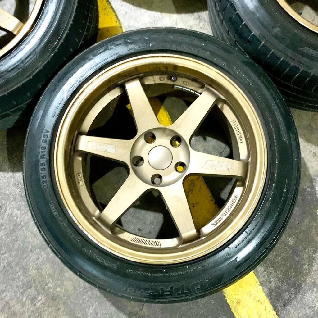 VELG RACING SECOND TE37 Ring 17 H5X114 BRONZE Alloy + BAN R18 TEBAL