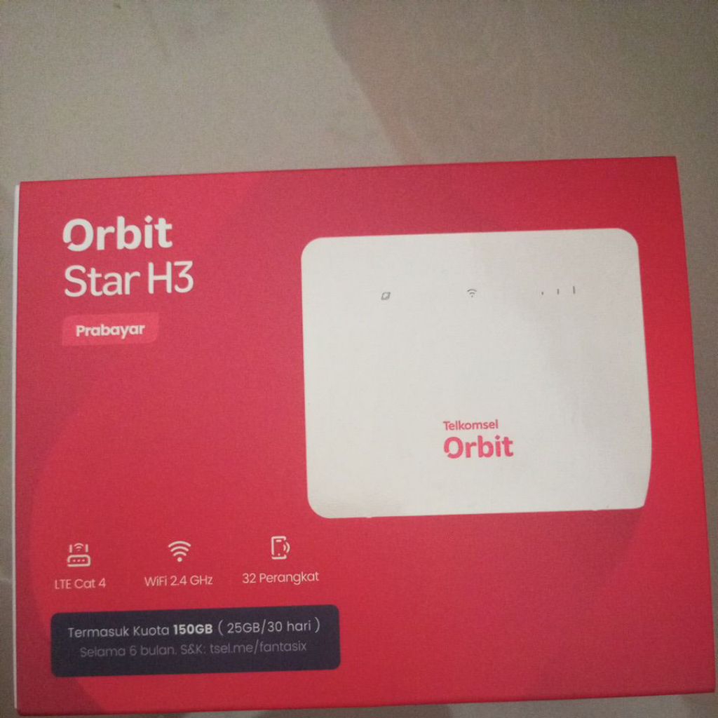 New Orbit Star H3 Modem Router Wifi B320 Telkomsel 4G Bonus Data 150GB|Modem Orbit|Telkomsel Orbit|O