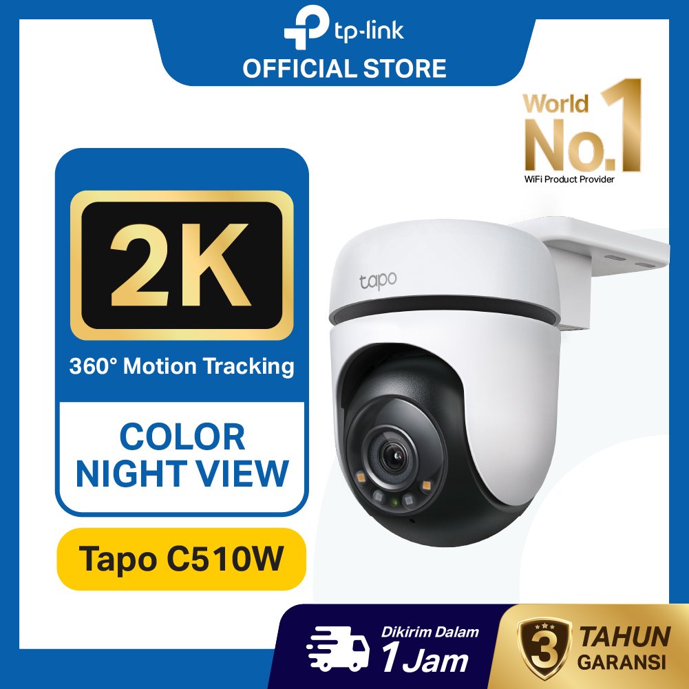 TP-Link | Tapo C510W | Kamera CCTV WiFi Outdoor | 2K 3MP | CCTV Outdoor | Pan Tilt | Kamera 360 | Sm