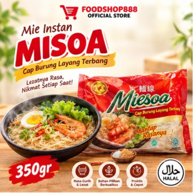 Mie Instan / MISOA CAP BURUNG LAYANG TERBANG 350gr / Halal