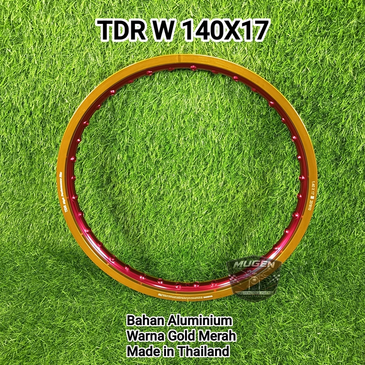 VELG RUJI TDR W ukuran 140x17 TWO 2 TONE HARGA SATUAN ALUMINIUM GOLD MERAH