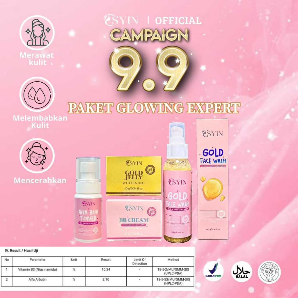 Paket Glowing Expert ( Gold Jelly + Bb Cream + Toner + FaceWash ) Osyin Glow
