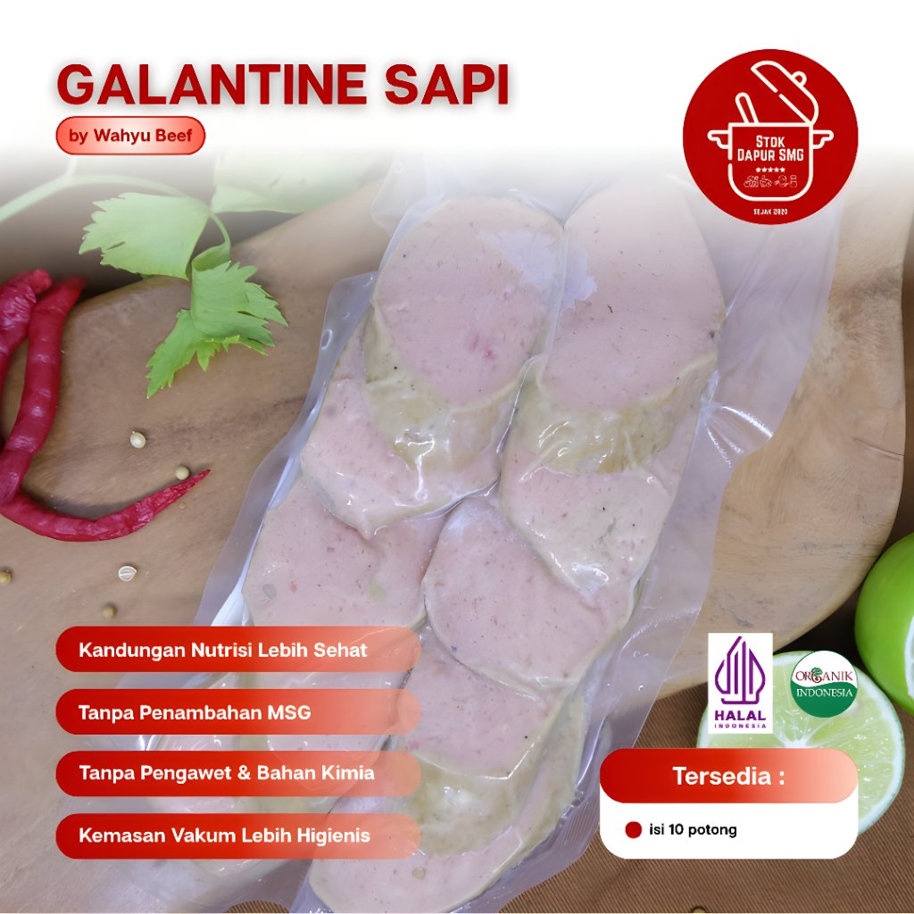 Wahyu Galantine Galantin Sapi Premium Frozen Isi 10 Potong