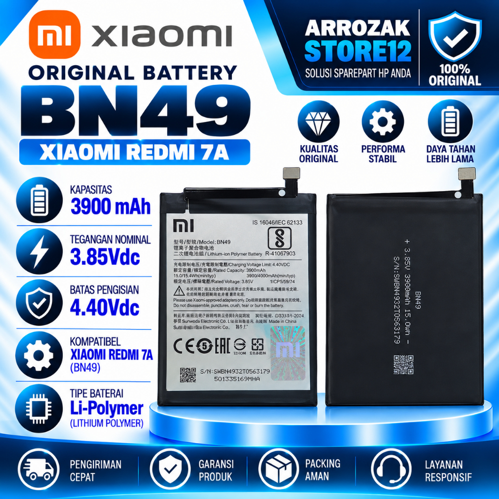 Baterai Batre Battery Redmi 7A BN 49 Original Battery Batrai Redmi 7 A BN49