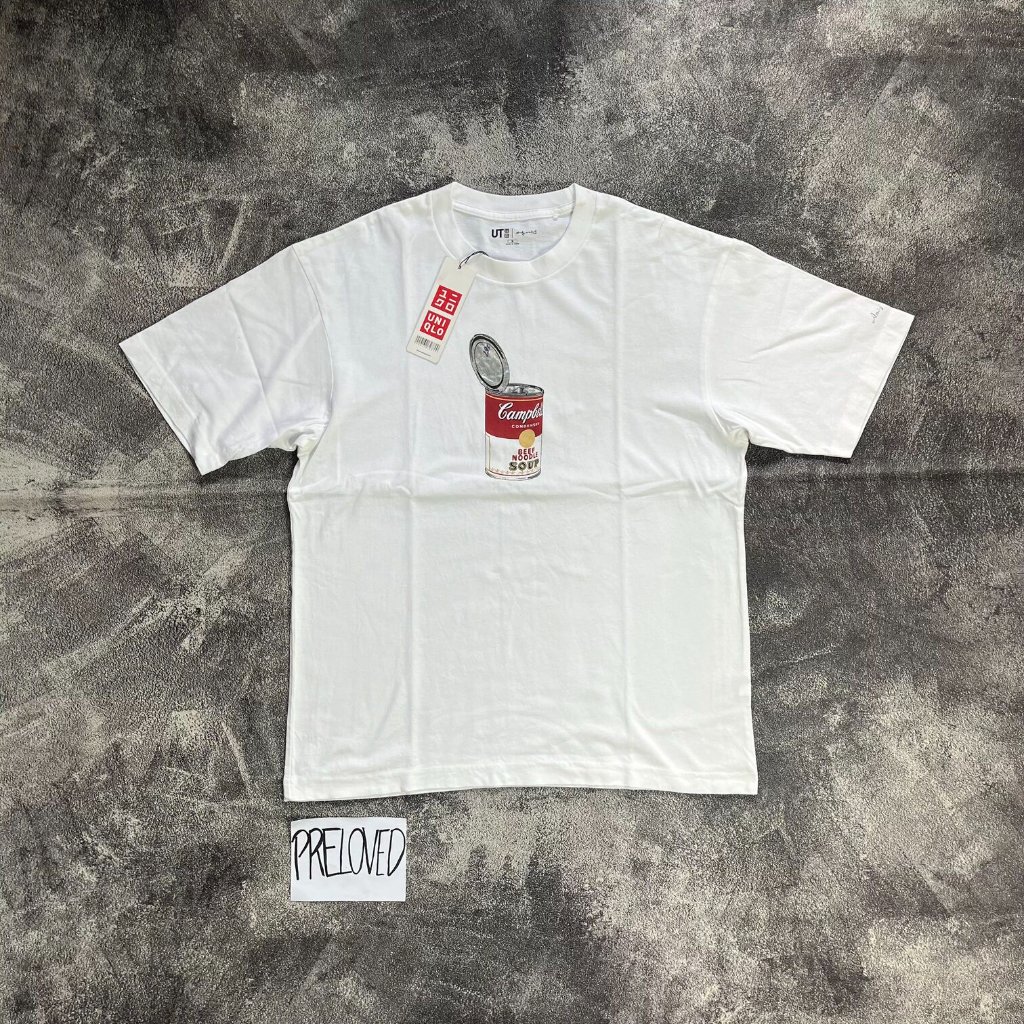 Tshirt Uniqlo UT x Andy Warhol Campbells Kaos Putih ukuran M