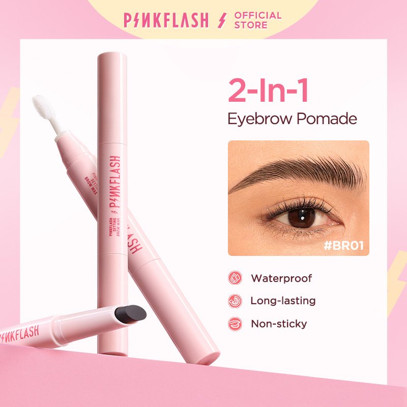 PINKFLASH 2-in-1 waterproof sculpting brow wax  with Brush Long-lasting Styling Eyebrow Soap E28