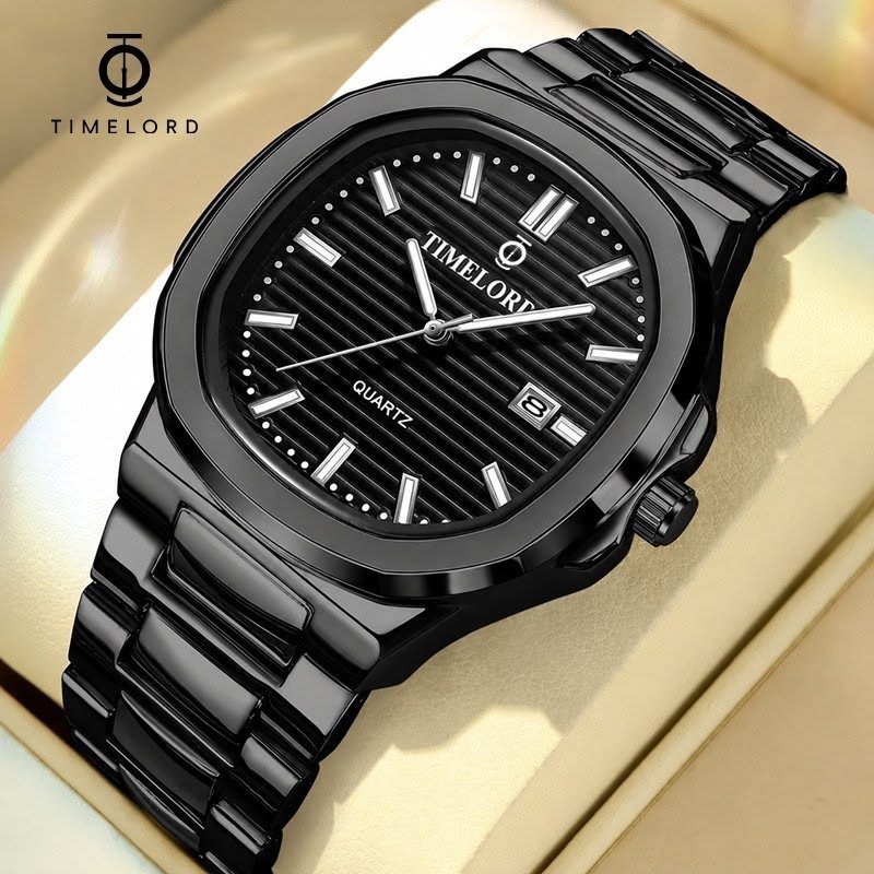 Jam Tangan Pria TIMELORD 2066 dengan Tahan Air dan Tali Stainless Steel