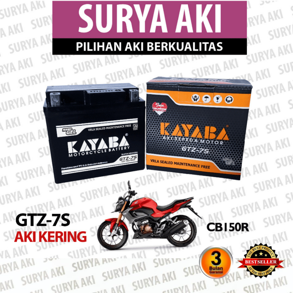 Aki Motor KAYABA GTZ7S Aki Kering VARIO 150 VARIO 125 PCX ADV SCOOPY GSX BURGMAN FINO GRANDE AIR BLA